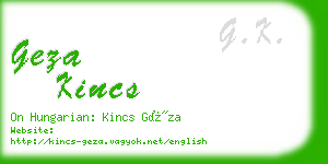 geza kincs business card